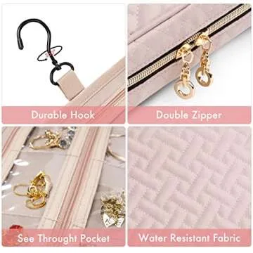 SFYBYHEART Travel Jewelry Organizer Case, Jewelry Travel Bags for Women, Large Capacity Travel Jewel...