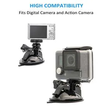 Kolasels 1/4 Thread Car Windshield Camera Mount for Apply GoPro Hero 9/8/7/6/5/4/3+/3/2/1