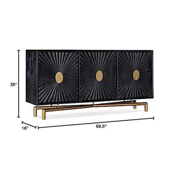 Hooker Furniture Living Room 69" Entertainment Console in Black Wood Finish
