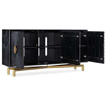 Hooker Furniture Living Room 69" Entertainment Console in Black Wood Finish