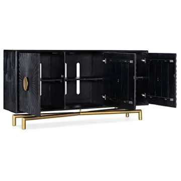 Hooker 69" Black Wood Cabinet for Stylish Living Rooms