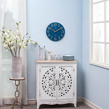 NIKKY HOME Navy Blue Battery Operated Wall Clock