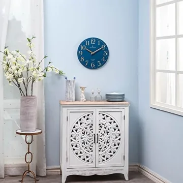 NIKKY HOME Navy Blue Battery Operated Wall Clock