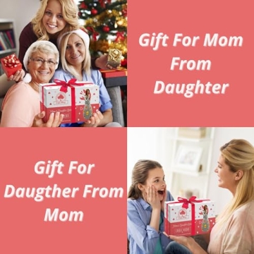 Gifts for Mom from Daughter, Mothers Day Present - Candleholder Statue W/Flickering LED - Birthday Gift for Daughters, Christmas Moms Unique Gift Ideas, +Greeting Card, Seasonal Décor (Light Brown)