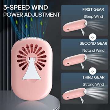 Buqikma Mini Lash Fan - Portable Eyelash Fan Air Conditioning Blower Lash Fan Dryer for Eyelash Exte...