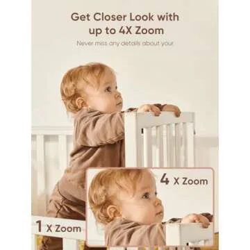 bonoch 4.3" Baby Monitor, 720p Baby Monitor with Camera and Audio, 4000mAh Battery Video Baby Monitor No WiFi, VOX Mode, 2 Way Audio, Auto Night Vision, 2X, 3X, 4X Zoom, Hack Proof