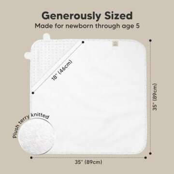 KeaBabies Baby Hooded Towel - Viscose Derived from Bamboo Baby Towel, Toddler Bath Towel, Infant Towels, Large Hooded Towel, Soft Baby Towels with Hood for Girls, Babies, Newborn Boys (KeaStory)