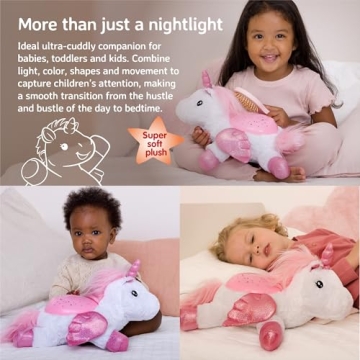 Cloud b Calming Nightlight Star Projector | Gentle Brightness | 3 Colors | 3 Constellations | Auto-Shutoff | Unicorn w/ Wings