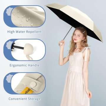 Yoobure Compact Travel Umbrella - Portable UV & Rain Protection