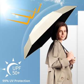 Yoobure Compact Travel Umbrella - Portable UV & Rain Protection