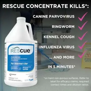 REScue One-Step Disinfectant Cleaner & Deodorizer – For Veterinary Use, Animal Shelters, Pet Foste...