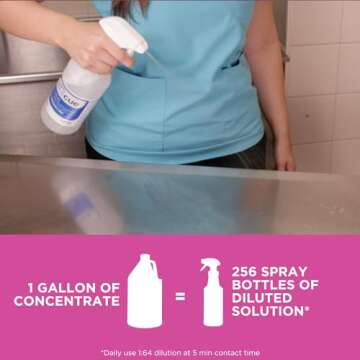 REScue One-Step Disinfectant Cleaner & Deodorizer – For Veterinary Use, Animal Shelters, Pet Foster Homes, Kennels, Litter Box, Pet Grooming Surfaces – Sanitizing Concentrate, 1 Gallon