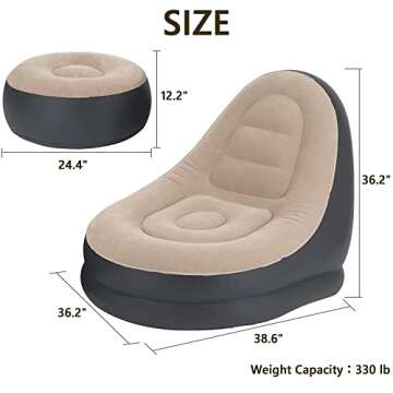 ptlsy Inflatable Lounge Chair for Adults with Pump