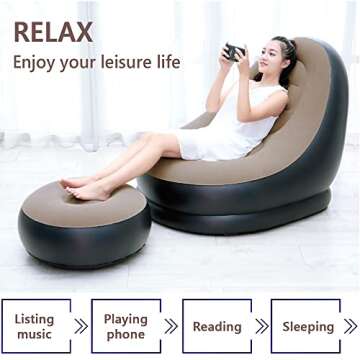 ptlsy Inflatable Lounge Chair for Adults with Pump
