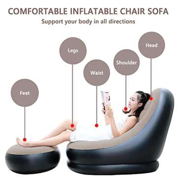 ptlsy Inflatable Lounge Chair for Adults with Pump