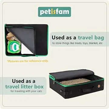 petisfam Portable Cat Travel Litter Box Leak Proof One-Handed Carry