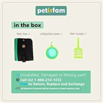 petisfam Portable Cat Travel Litter Box Leak Proof One-Handed Carry