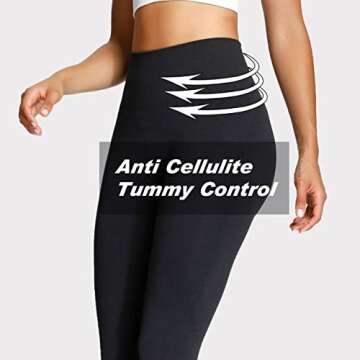 Aoxjox Workout Seamless Leggings for Women Smile Contour High Waisted Gym Yoga Pants Tights (Black Marl, Small)