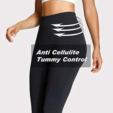 Aoxjox Workout Seamless Leggings for Women Smile Contour High Waisted Gym Yoga Pants Tights (Black Marl, Small)