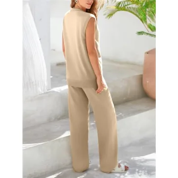 Tankaneo Women's Knit Loungewear Set for Fall Comfort