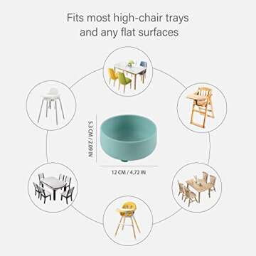 YOOFOREA Platinum Silicone Suction Bowls, 2 PC set for Baby Led Weaning I First Stage Bowls for Toddler Infant Baby I 100% Food Grade Silicone I Dishwasher, Microwave, Oven Safe I BPA BPS PVC Free