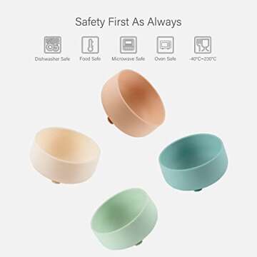 YOOFOREA Platinum Silicone Suction Bowls, 2 PC set for Baby Led Weaning I First Stage Bowls for Toddler Infant Baby I 100% Food Grade Silicone I Dishwasher, Microwave, Oven Safe I BPA BPS PVC Free