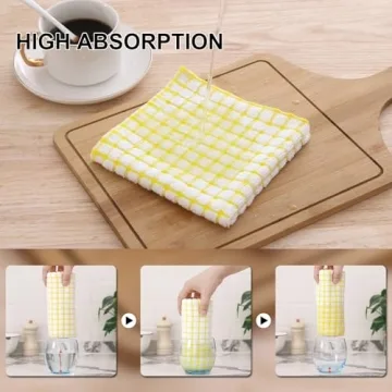 Kitinjoy 8 Pack Cotton Kitchen Dish Cloths - Super Soft
