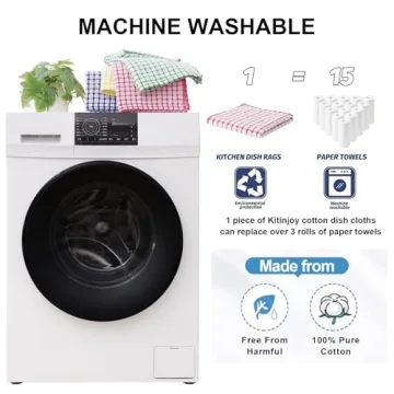 Kitinjoy 8 Pack Cotton Kitchen Dish Cloths - Super Soft