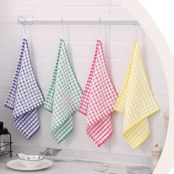 Kitinjoy 8 Pack Cotton Kitchen Dish Cloths - Super Soft