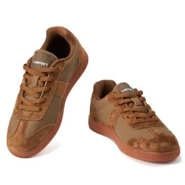 UBFEN Womens Fashion Sneakers Classic Retro Trainers Skate Shoes Casual Comfort Walking Footwear Tan...