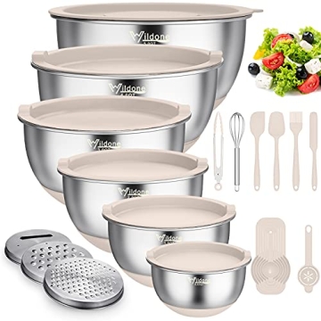 Wildone Mixing Bowls with Airtight Lids for Easy Prep
