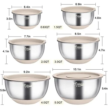 Wildone Mixing Bowls with Airtight Lids for Easy Prep