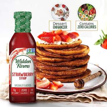Walden Farms Syrup - Sugar-Free, Calorie-Free, Low Carb, Keto-Friendly, Gluten-Free, Vegan Syrup Alternative for Pancakes, Waffles, Desserts (12 Fl Oz (Pack of 2), Variety Of Blueberry & Strawberry)