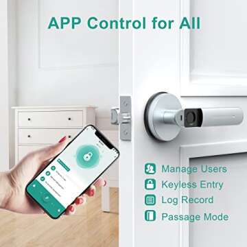 Fingerprint Door Lock, BIWIBON Smart Door Knob with App Control,100 Fingerprints Biometric Door Lock...