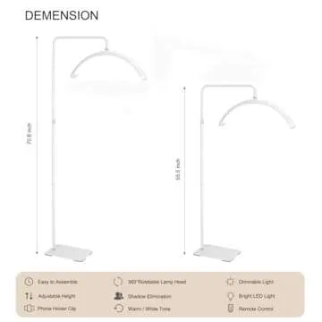 LED Half Moon Lamp for Eyelash Extensions and Makeup