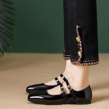 Stylish Stunner Women's Red Mary Jane Flats for Comfort