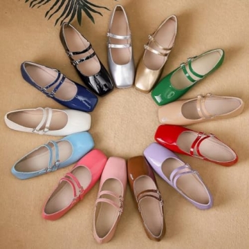 Stylish Stunner Women's Red Mary Jane Flats for Comfort