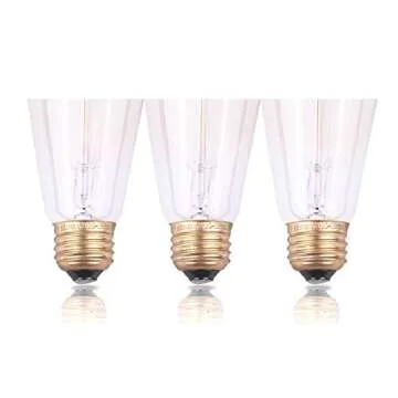 Vintage 6-Pack Edison 60W Bulbs, Dimmable Antique Light