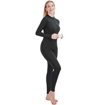 qualidyne Thermal Underwear for Women Long Johns Ultra-Soft Base Layer Pajama Set Winter Cold Weather Top and Bottom