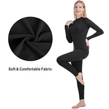 qualidyne Thermal Underwear for Women Long Johns Ultra-Soft Base Layer Pajama Set Winter Cold Weather Top and Bottom