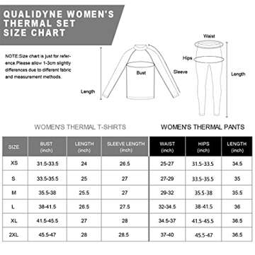qualidyne Thermal Underwear for Women Long Johns Ultra-Soft Base Layer Pajama Set Winter Cold Weather Top and Bottom