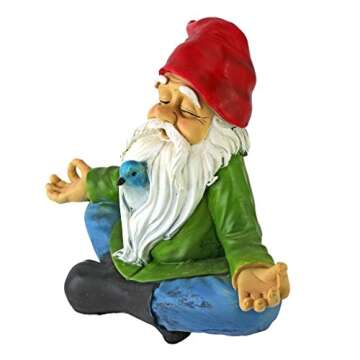 Design Toscano QM13097 Zen Garden Gnome Indoor/Outdoor Statue Lawn Ornament, 9 Inches Wide, 5 Inches...