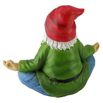 Design Toscano QM13097 Zen Garden Gnome Indoor/Outdoor Statue Lawn Ornament, 9 Inches Wide, 5 Inches Deep, 8 Inches High, Full Color Finish