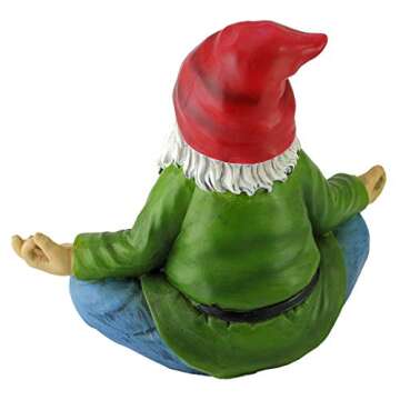 Design Toscano QM13097 Zen Garden Gnome Indoor/Outdoor Statue Lawn Ornament, 9 Inches Wide, 5 Inches Deep, 8 Inches High, Full Color Finish