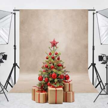 Haboke Abstract Professional Photography Backdrop for Portrait Photo Props Booth Background Photoshoot Studio with Ployester Fabric Roller Pocket on Top (8x10ft,Beige)