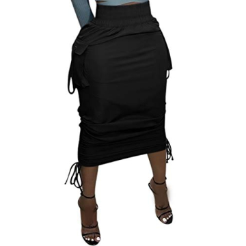 Voghtic Camo Skirts High Waisted Ruched with Pockets