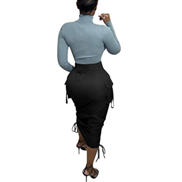 Voghtic Camo Skirts High Waisted Ruched with Pockets