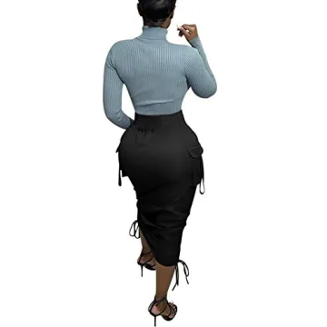 Voghtic Camo Skirts High Waisted Ruched with Pockets