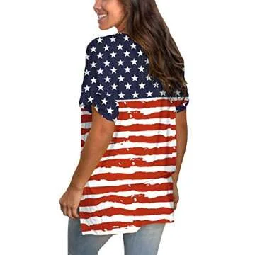 Stars Strips Patriotic T-shirt for Women - Ideal for Memorial Day