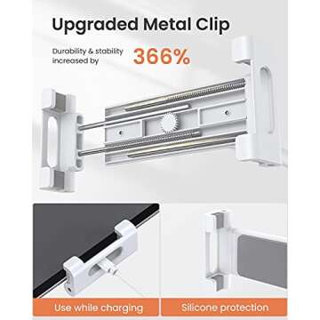 LISEN Tablet Stand Tablet Holder, Adjustable iPad Stands for Desk, Stand for iPad Thick Case Friendly iPad Stand Holder Compatible with(4.7-13") Tablets, Phones